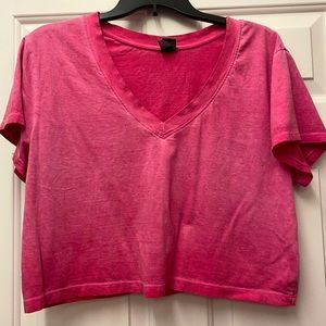 NWOT Wild Fable hot pink crop top, size L